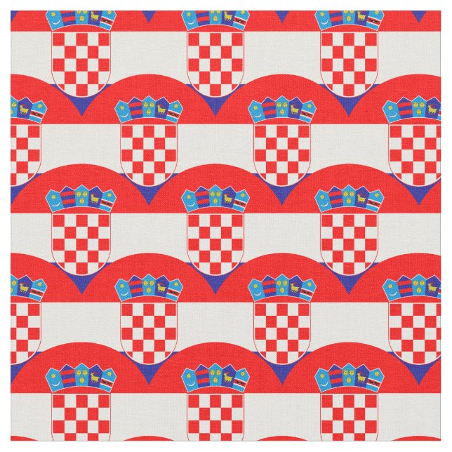 Kroatiska Flagga och kroatiska Trendiget Fabric/mo Tyg (Närbild)