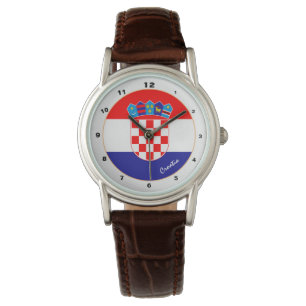 Kroatiska Flagga och kroatiska trendiget mode /des Armbandsur