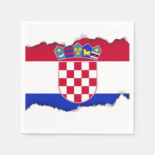 Kroatiska Flagga Pappersservett (Framsidan)
