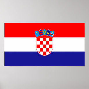 Kroatiska Flagga Poster