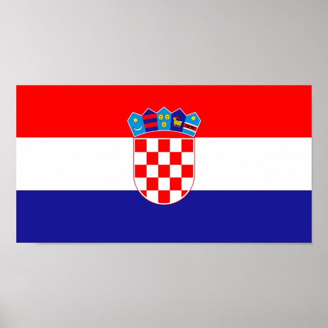 Kroatiska Flagga Poster (Framsidan)