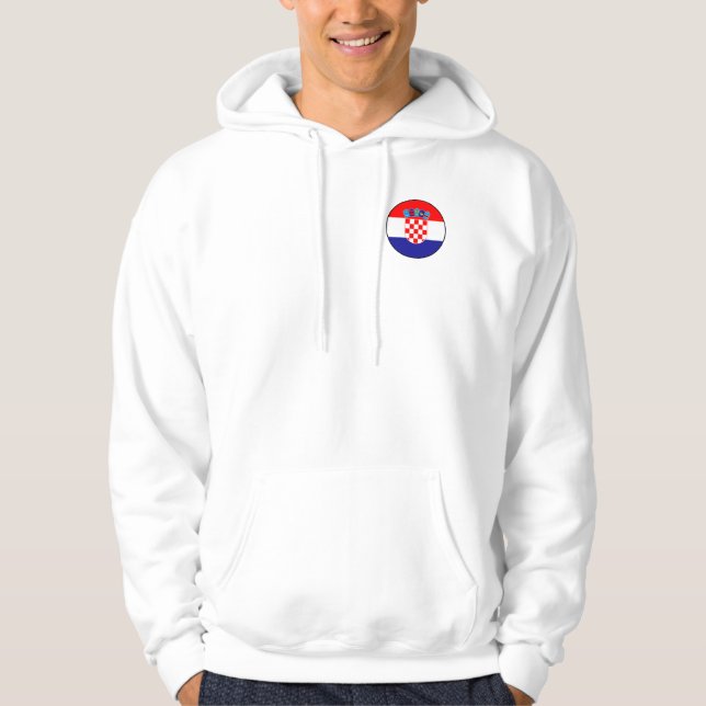 Kroatiska Flagga Simple Round Icon Hoodie (Framsida)