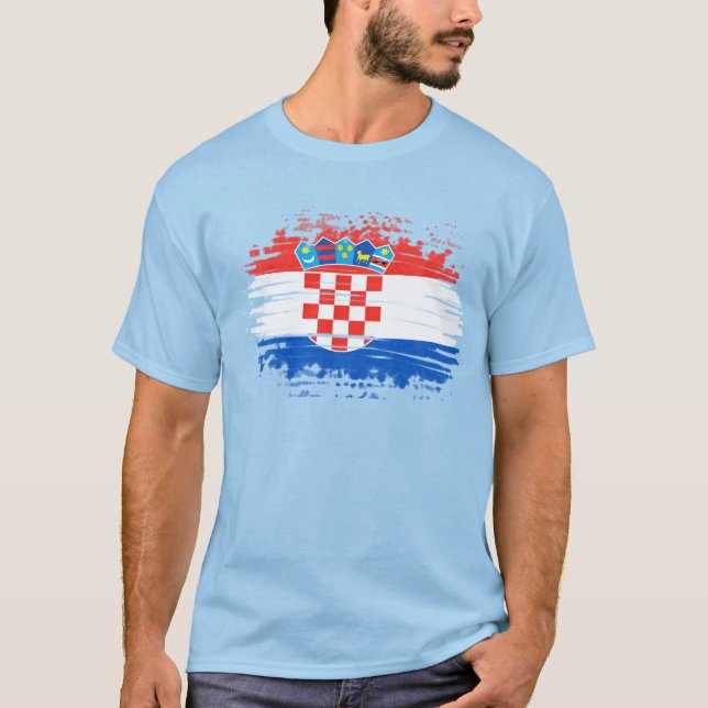 Kroatiska flagga t shirt (Framsida)