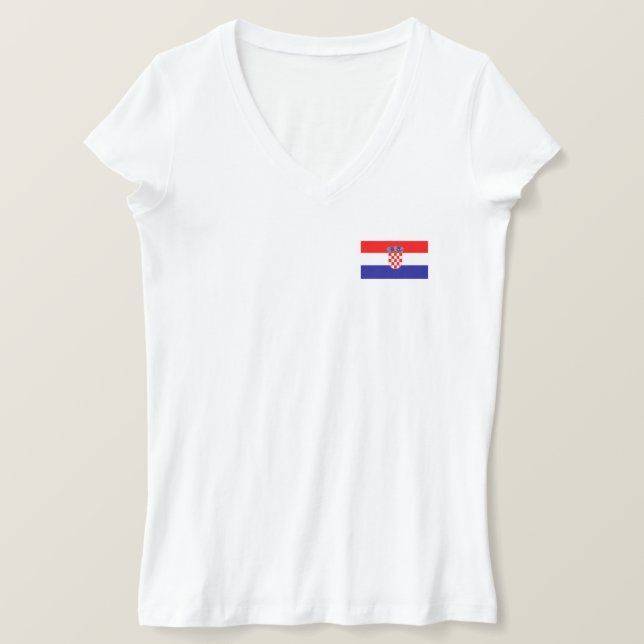Kroatiska Flagga T Shirt (Design framsida)