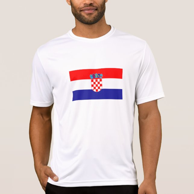 Kroatiska Flagga T Shirt (Framsida)