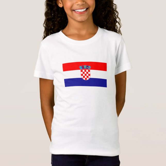 Kroatiska Flagga T Shirt (Framsida)
