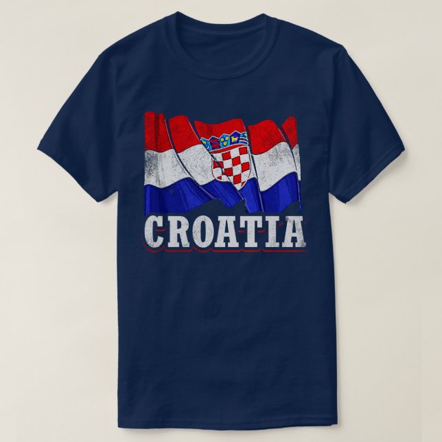 Kroatiska Flagga T Shirt (Design framsida)