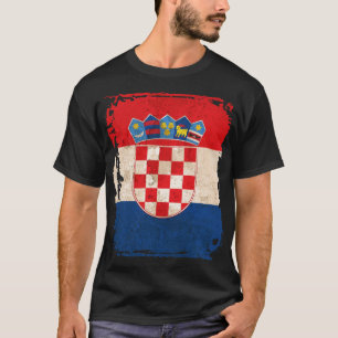 Kroatiska Flagga Tee Shirt