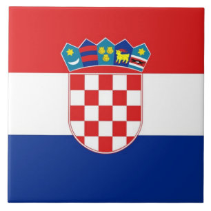 Kroatiska Flagga Tile Kakelplatta