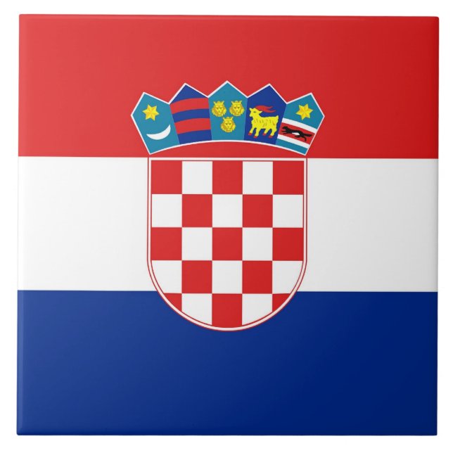 Kroatiska Flagga Tile Kakelplatta (Framsidan)