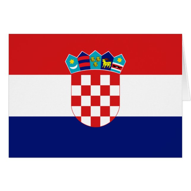 Kroatiska flagga - Trobojnica Hälsningskort (Framsidan Horizontal)