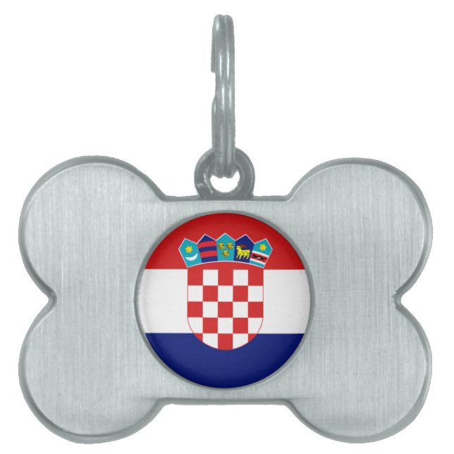 Kroatiska flagga - Trobojnica Namnbricka Husdjur (Framsidan)