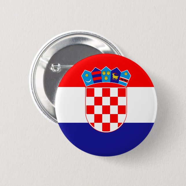 Kroatiska flaggan knapp (Framsida & baksida)