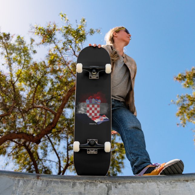 Kroatiska flaggan mini skateboard bräda 18,5 cm (Utomhus 1)