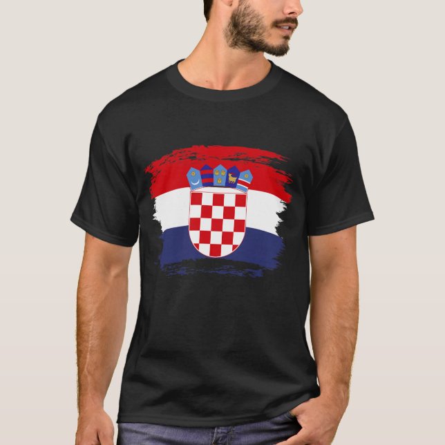 Kroatiska flaggan t shirt (Framsida)