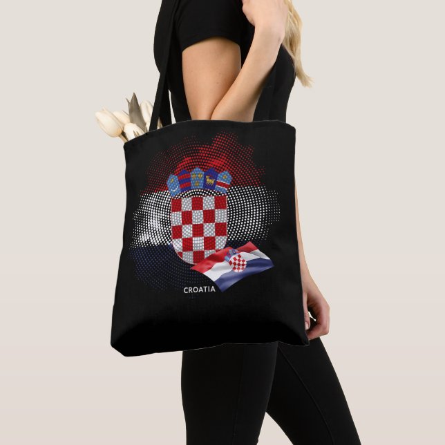 Kroatiska flaggan tygkasse (Närbild)
