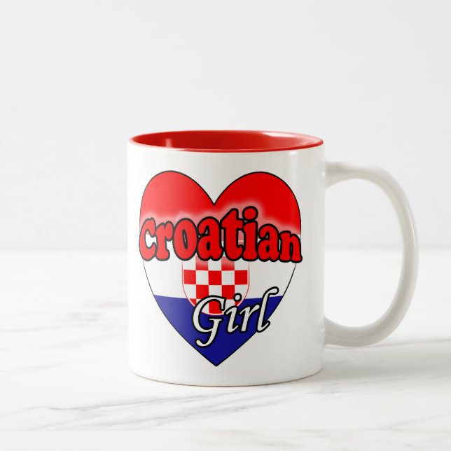Kroatiska flicka 2-tonkaffe Mugg (Höger)