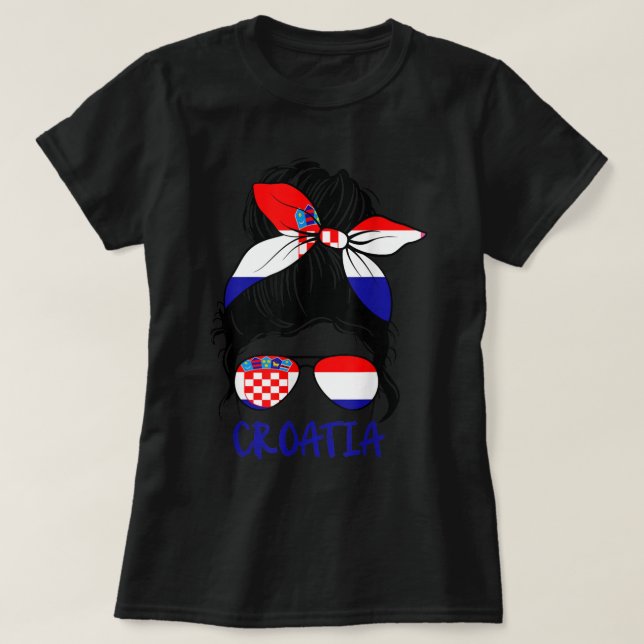 Kroatiska flickor kroatiska Woman Proud Kroatien f T Shirt (Design framsida)