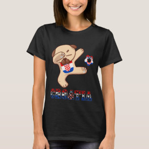 Kroatiska fotbollsdabbing Hund Hrvatska kroatiska  T Shirt