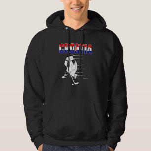 Kroatiska ishockeyfans stolta kroatiska hockeylage hoodie