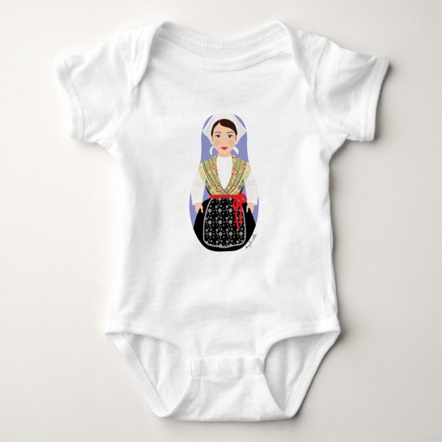Kroatiska, Istrian Matryoshka Baby Bodydräkt T Shirt (Framsida)