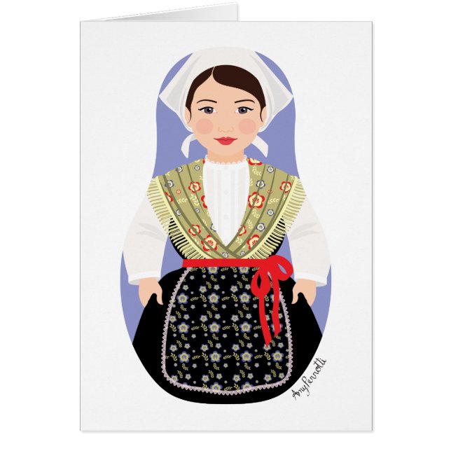 Kroatiska, istriska Matryoshka-kort OBS Kort (Framsidan)