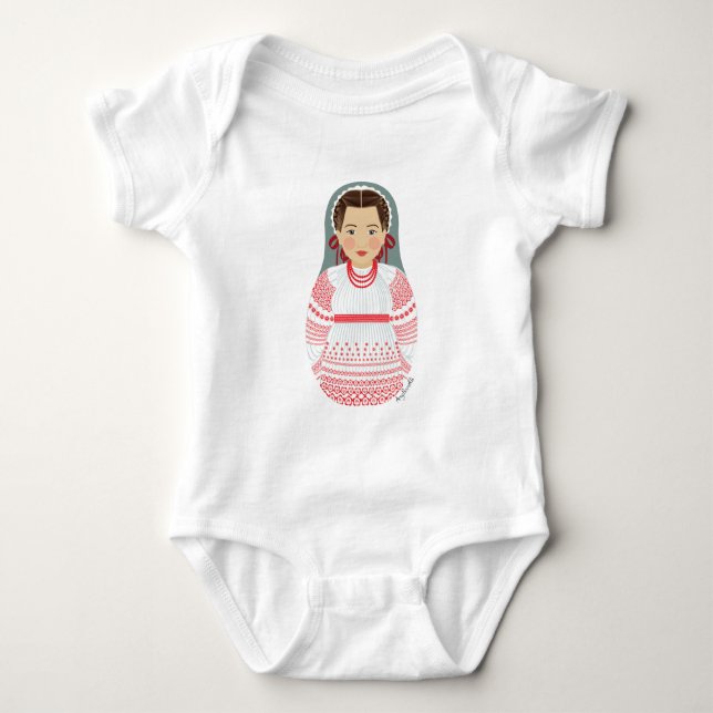 Kroatiska Matryoshka Baby Bodykosti Tee (Framsida)
