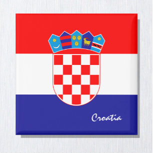 Kroatiska resor, helgdag och sport för flagga och  magnet