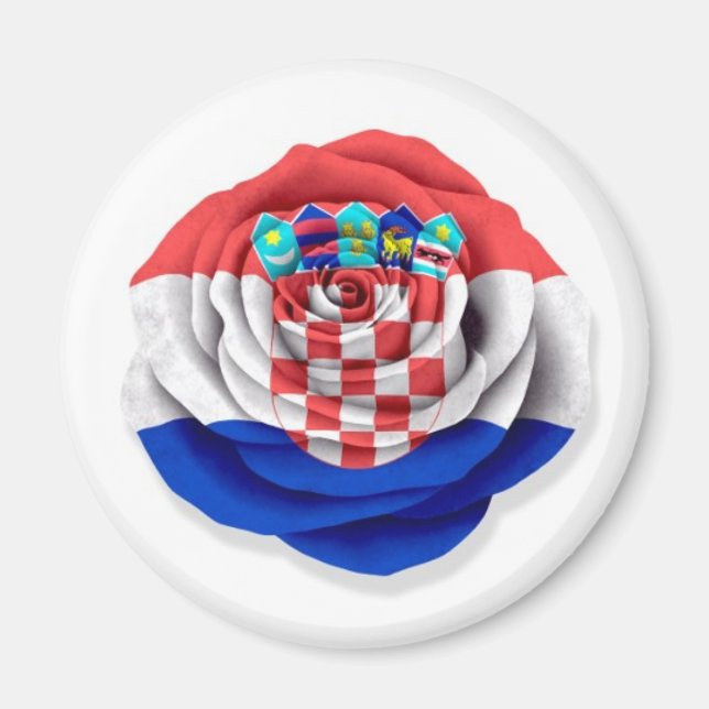 Kroatiska Ro-Flagga i vitt Magnet (Framsidan)