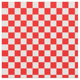 Kroatiska rödvita Checkers Geometric Mönster Tyg