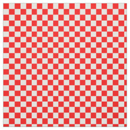 Kroatiska rödvita Checkers Geometric Mönster Tyg