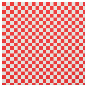 Kroatiska rödvita Checkers Geometric Mönster Tyg