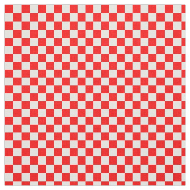 Kroatiska rödvita Checkers Geometric Mönster Tyg (Provkarta)