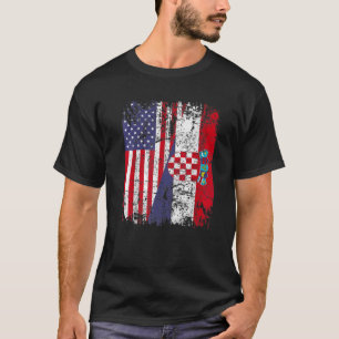 KROATISKA ROOTER Halamerikanska Flagga KROATIEN T Shirt