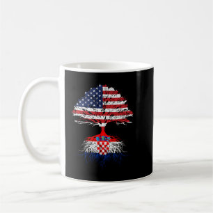 Kroatiska roots American Grown Kroatien Flagga Hoo Kaffemugg