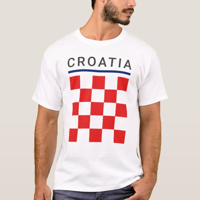 Kroatiska rutmönster t shirt (Framsida)