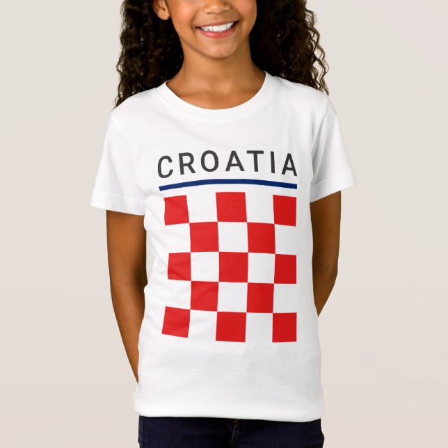 Kroatiska rutmönster t shirt (Framsida)