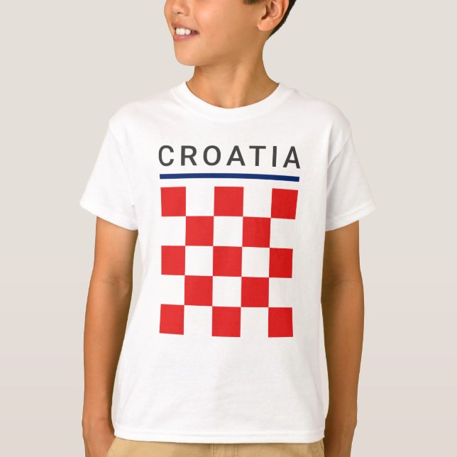 Kroatiska rutmönster t shirt (Framsida)
