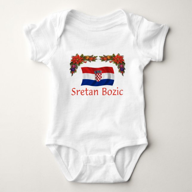 Kroatiska Sretan Bozic (god jul) Tee Shirt (Framsida)