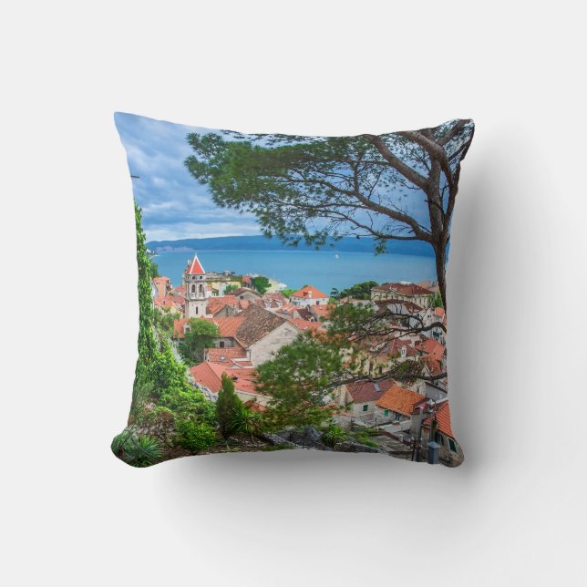 Kroatiska staden Omis Kudde (Framsida)