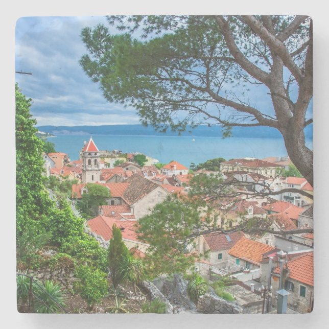 Kroatiska staden Omis Stenunderlägg (Framsidan)