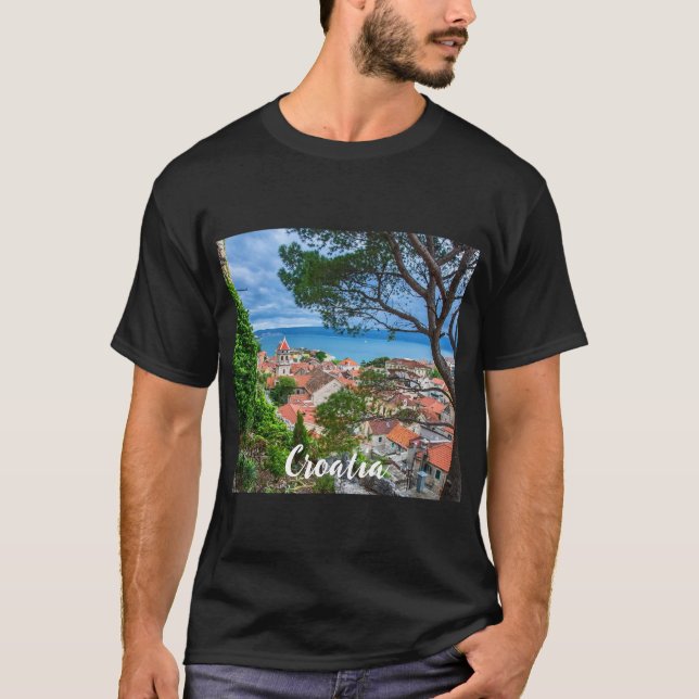 Kroatiska staden Omis. T Shirt (Framsida)