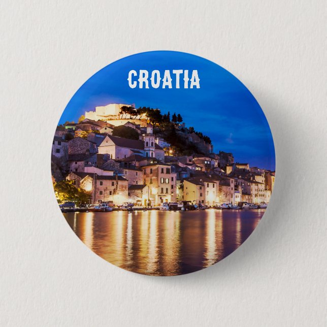 Kroatiska staden Sibenik nattetid 6 Cm Round Badge Knapp (Framsida)