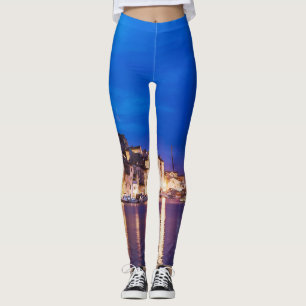 Kroatiska staden Sibenik nattetid Leggings