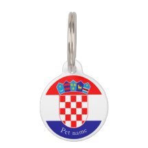 Kroatiskt Flagga Emblem med Namn Pet ID-tagg