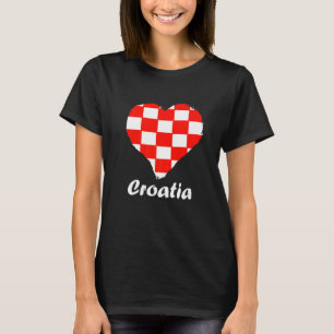 Kroatiskt Flagga Heart-kroatiska rötter kroatiskt  T Shirt