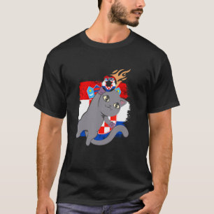 Kroatiskt kroatiskt Flagga Kat kroatiskt Pride Kro T Shirt