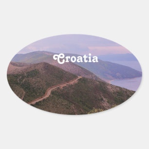 Kroatiskt liggande ovalt klistermärke