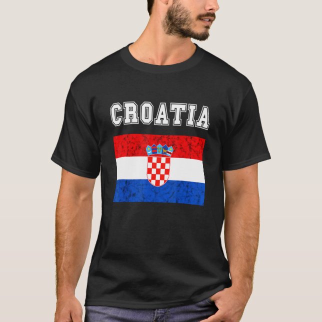 Kroatiskt Pride Kroatiskt Flagga Kroatien Root T Shirt (Framsida)