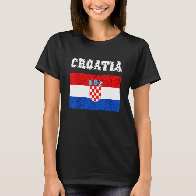 Kroatiskt Pride Kroatiskt Flagga Kroatien Root T Shirt (Framsida)